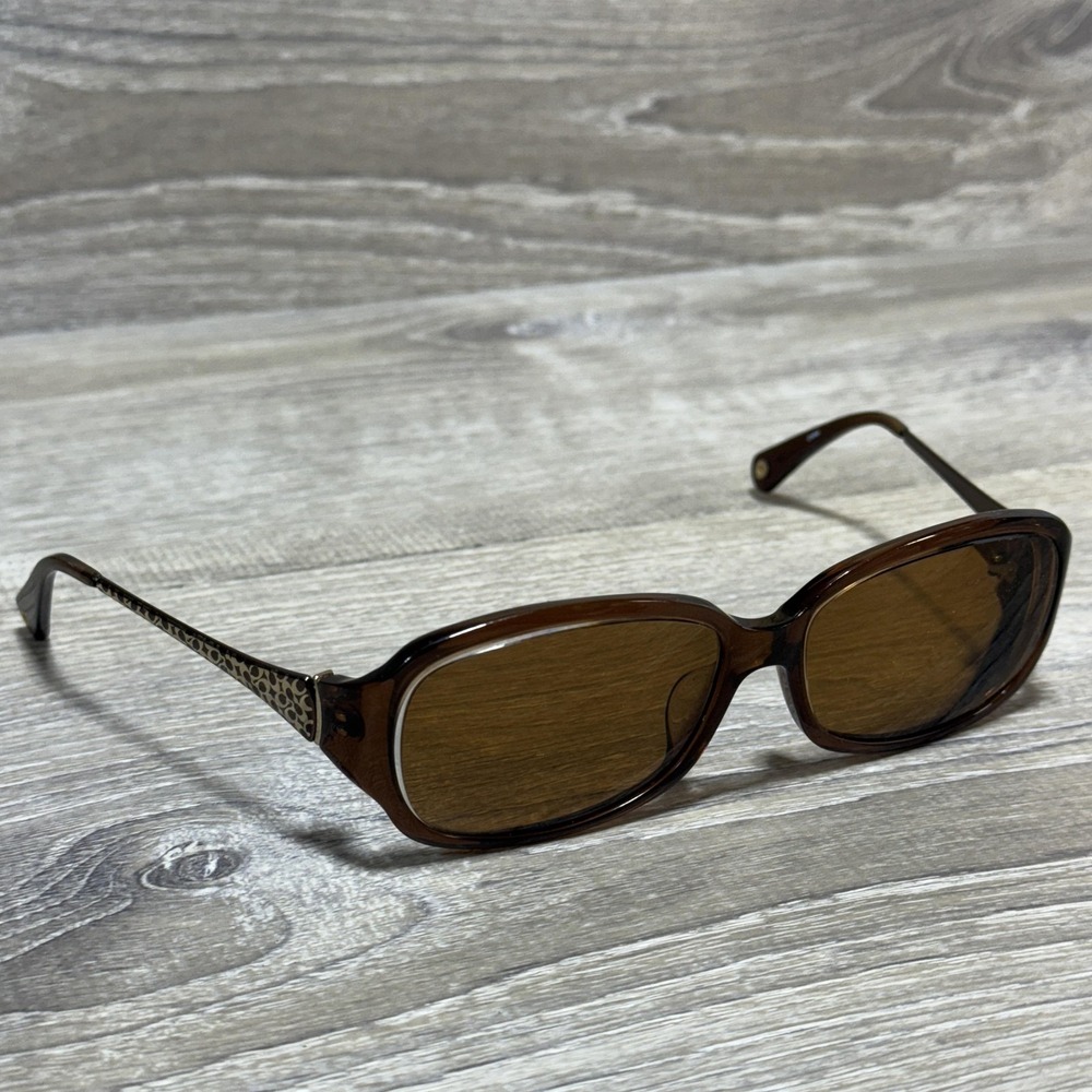 Coach S2005 Brown Rectangular Eyeglasses Frames 125 Signature C Logo Frames Only